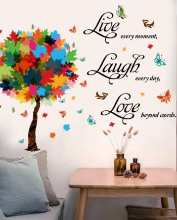 Sød Citat Wallsticker  Live Every Moment  Laugh Everyday  Love Beyond Words