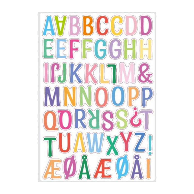 Alfabet Wallsticker Med Farverige Bogstaver Store Bogstaver Til