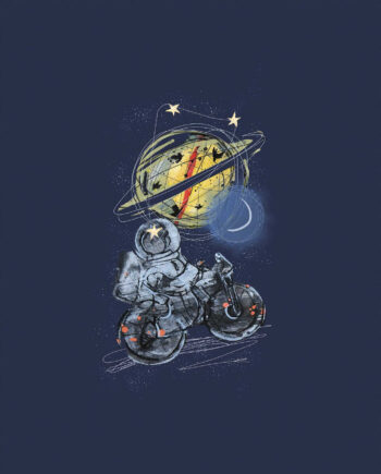 Astronaut On Bike   Af Anne Marie Johansen
