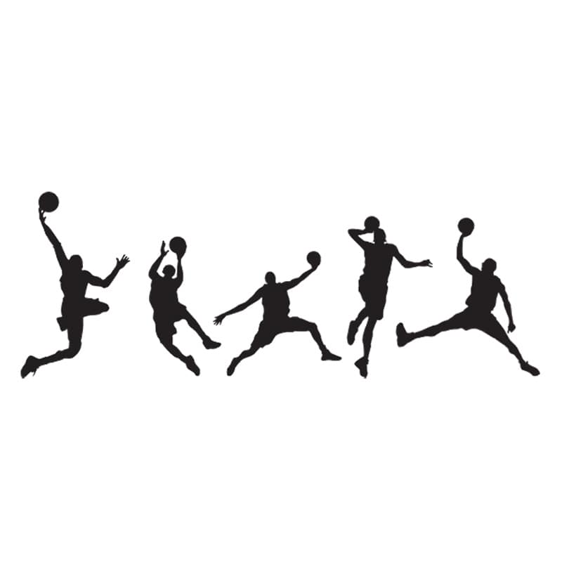 Basket Wallsticker Slam Dunk Forskellige Basketball Wallstickers 44x105cm
