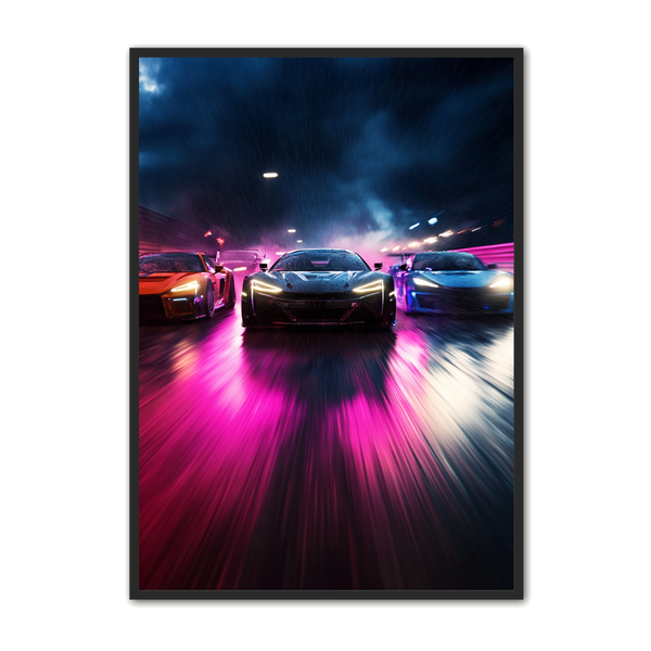 Bil Plakat 74 Natlige Racerbiler