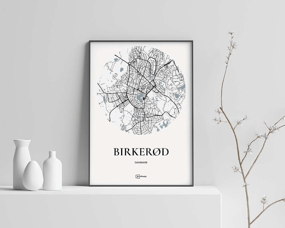 Birkerød Plakaten Rundt Kort Hvid 21 30 Cm A4