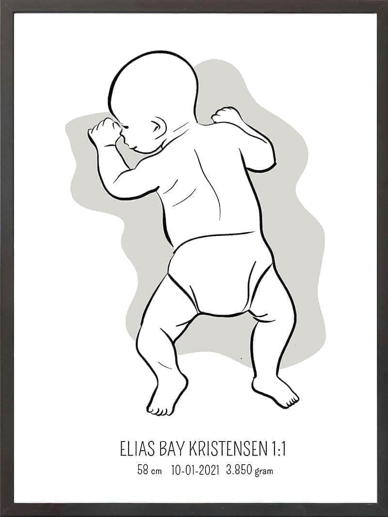 Birth Poster   Fødselsplakat  :  På Maven Blå