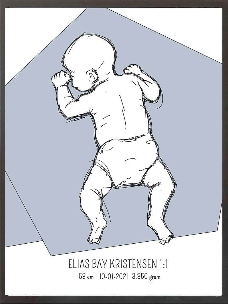 Birth Poster   Fødselsplakat  :  På Maven Lyserød