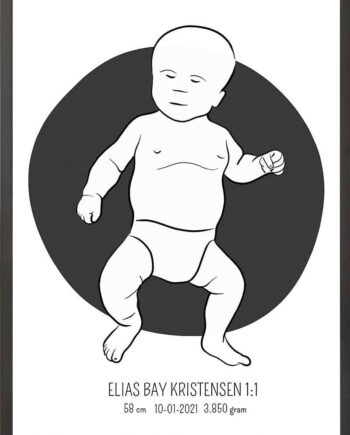 Birth Poster   Fødselsplakat  :  Tumling Blå