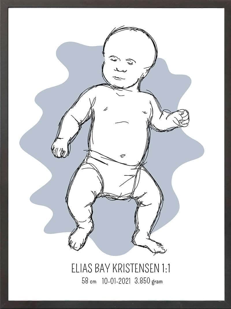 Birth Poster   Fødselsplakat  :  Tumling Lyserød