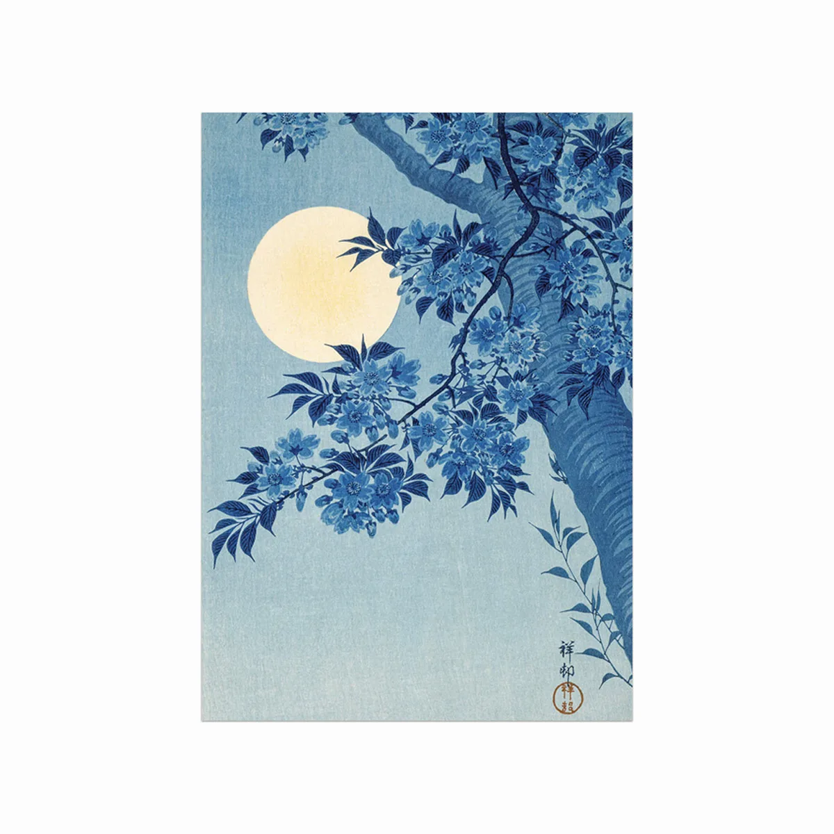 Blossoming Cherry On Moonlit Night
