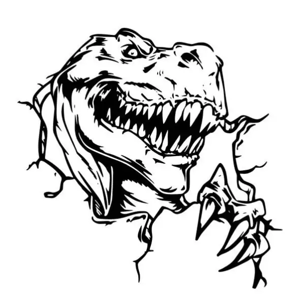 Dinosaurus Wallsticker -rex Bryder Igennem 57x56cm