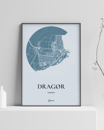 Dragør Plakaten Rundt Kort Havblå 30 42 Cm  A3