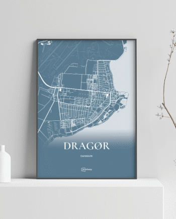 Dragør Plakaten Fuldt Kort Havblå 21 30 Cm  A4