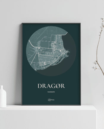 Dragør Plakaten Rundt Kort Skovgrøn 21 30 Cm  A4