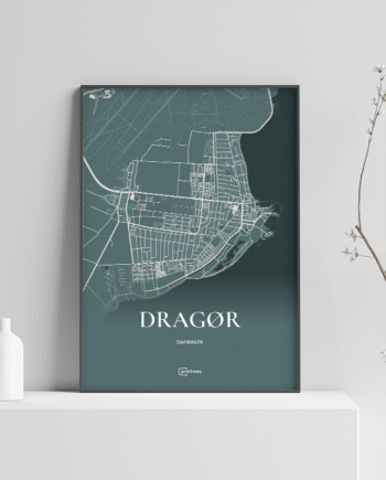 Dragør Plakaten Fuldt Kort Skovgrøn 30 42 Cm  A3