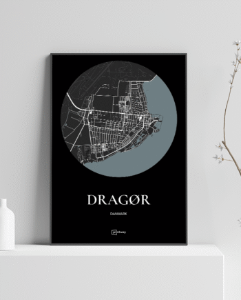 Dragør Plakaten Rundt Kort Sort 30 42 Cm  A3