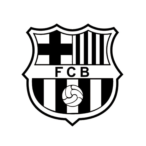 Fc Barcelona Wallsticker Sort Hvidt Logo 57x57cm