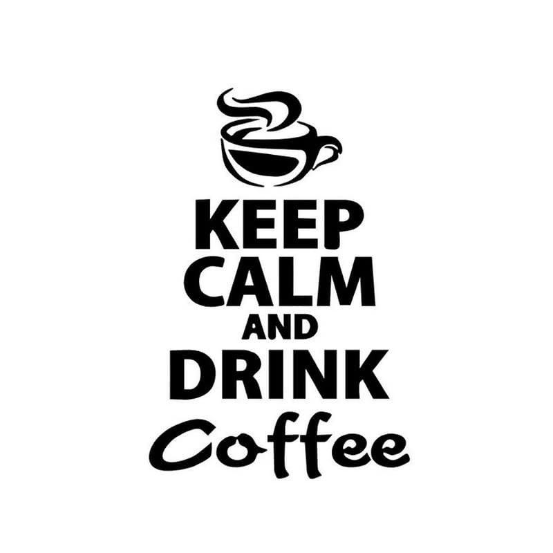 Flot Kaffe Wallsticker Keep Calm And Drink Coffee 56x37cm
