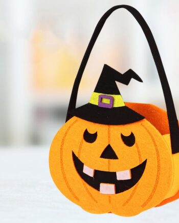 Græskarspand   Filt  Perfekt Slikspand Til Trick Or Treat  Ngd-13