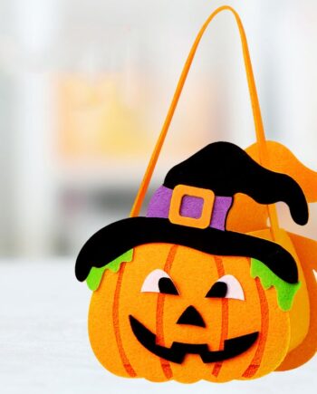 Græskarspand   Filt  Perfekt Slikspand Til Trick Or Treat  Ngd-32