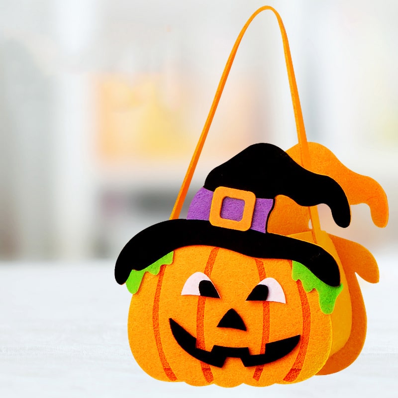 Græskarspand Filt Perfekt Slikspand Til Trick Or Treat Ngd-32