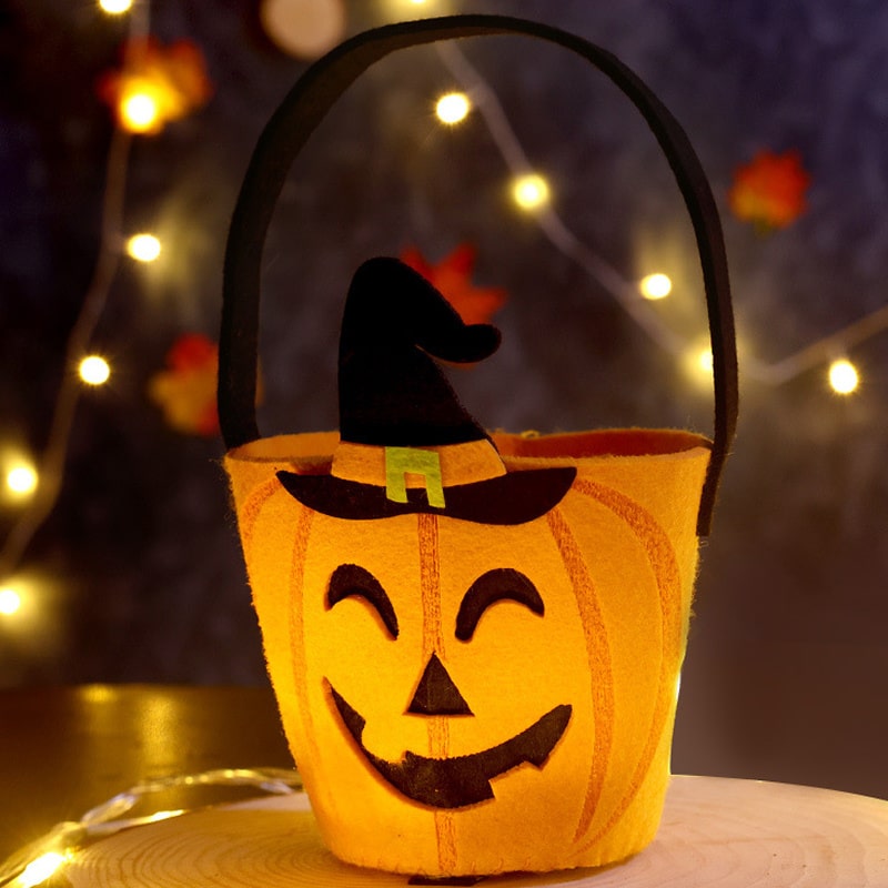 Græskarspand Filt Perfekt Slikspand Til Trick Or Treat Ngd-08