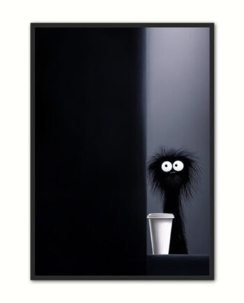 Kaffe Plakat 76 Mystisk Hund Med Kaffekop