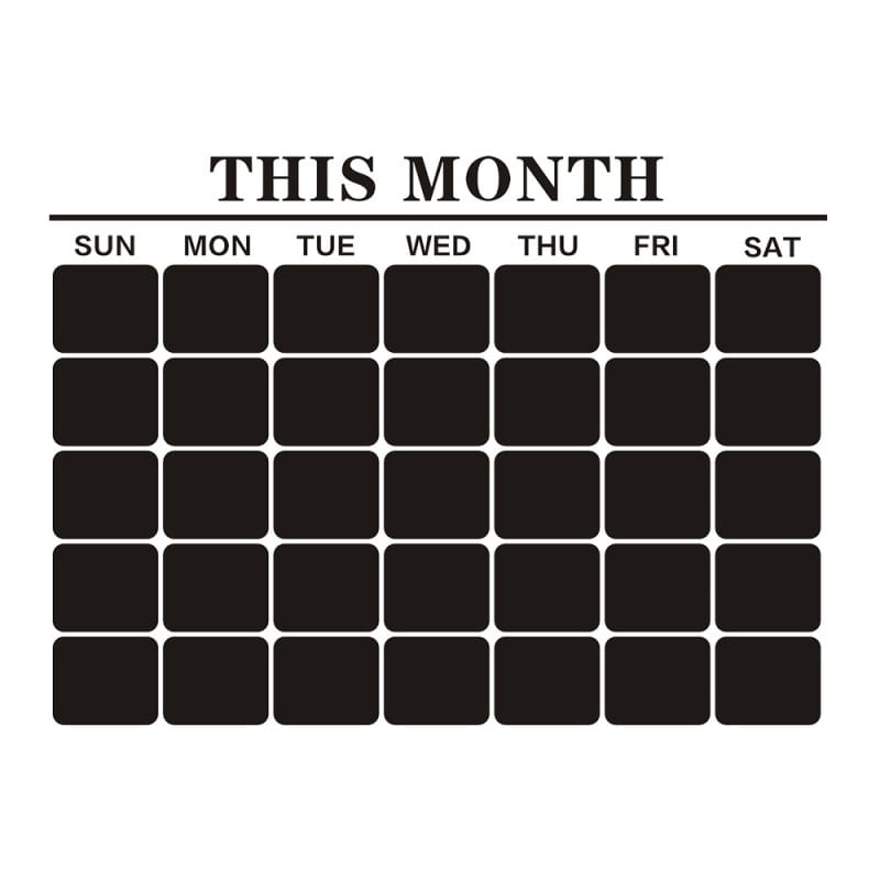 Kalender Wallsticker Tavle Til Kridt This Monthâ Kalender Med Ugedage 57x80cm