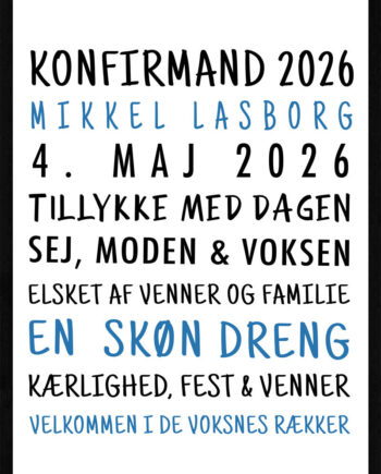 Konfirmand Plakat Dreng Version