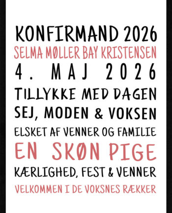 Konfirmand Plakat Pige Version