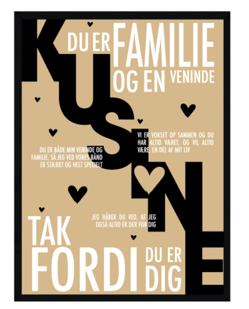 Kusine Plakat Personlig Plakat