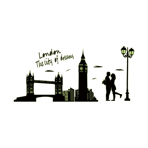 London Wallsticker Der Lyser Mørket 160x70cm