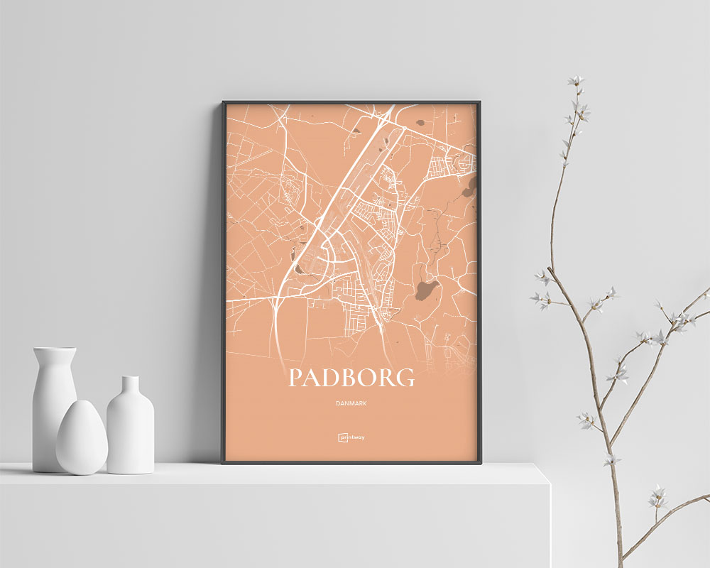 Padborg Plakaten Fuldt Kort Guld 35 50 Cm B3