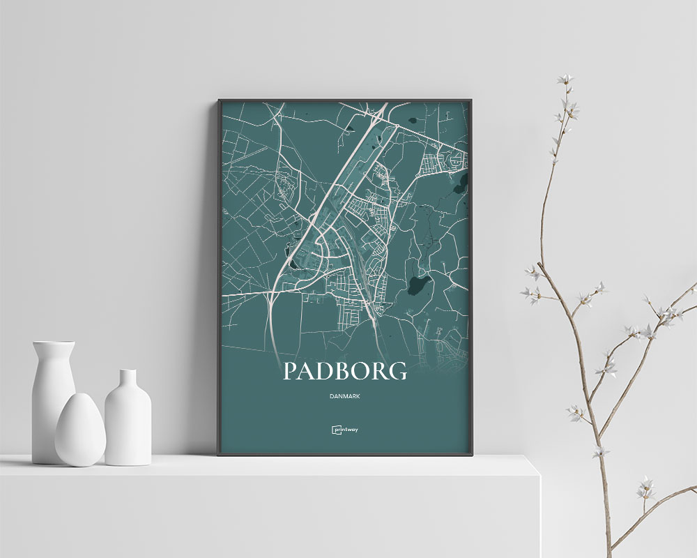 Padborg Plakaten Fuldt Kort Skovgrøn 21 30 Cm A4