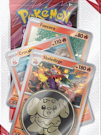 Pokemon Blister Pack  -pack Premium Checklane Blister:   Scarlet   Violet: Destined Rivals Booster Pakke   Skeledirge Line Promos     195 184 Nt