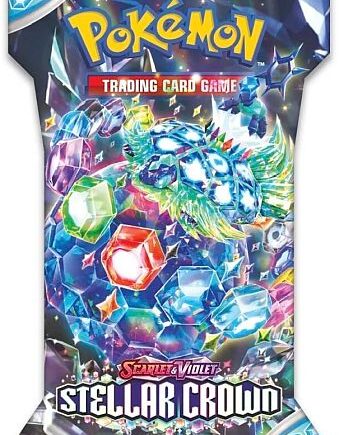 Pokemon Booster Pakke Sv07 Scarlet   Violet: Stellar Crown Sleeved Booster Pack  Quot Cardboard   Pap Blister Quot