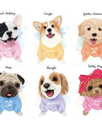 Sød Wallsticker Med Hundehvalpe    Nuttede Hundehvalpe
