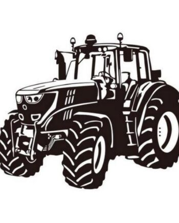 Stor Og Flot Traktor Wallsticker  Sort  37x56cm