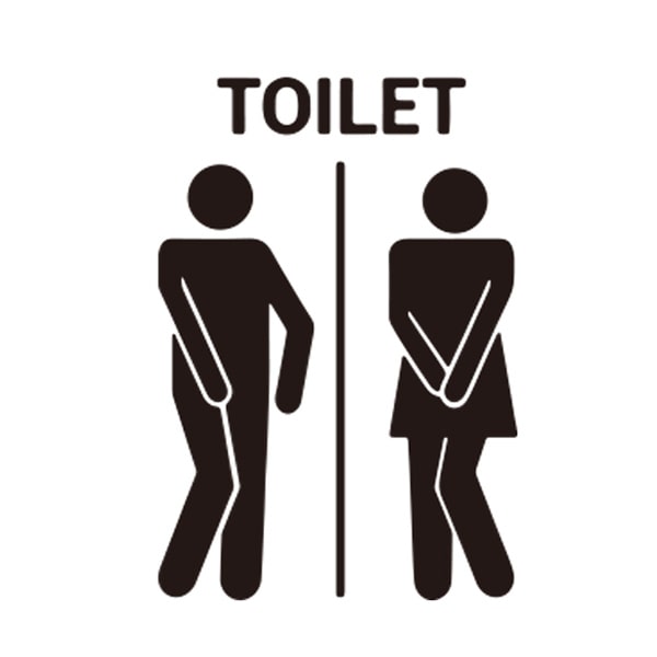 Toilet Skilt Sjov Toilet Wallsticker 19x28cm
