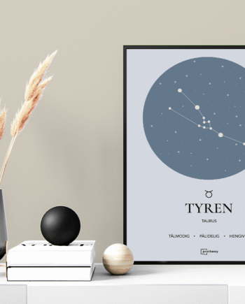 Tyren Stjernetegn Plakat Havblå 70 100 Cm  B1