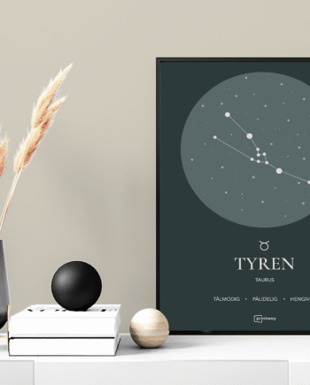 Tyren Stjernetegn Plakat Skovgrøn 60 84 Cm  A1