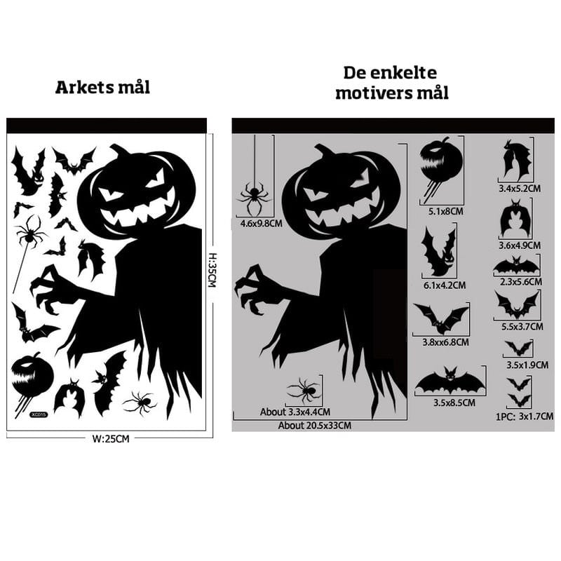 Uhyggelige Halloween Vinduesklistermærker Græskar