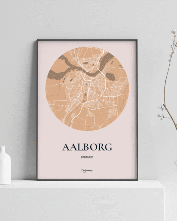 Aalborg Plakaten Rundt Kort Guld 70 100 Cm  B1