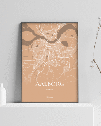 Aalborg Plakaten Fuldt Kort Guld 70 100 Cm  B1