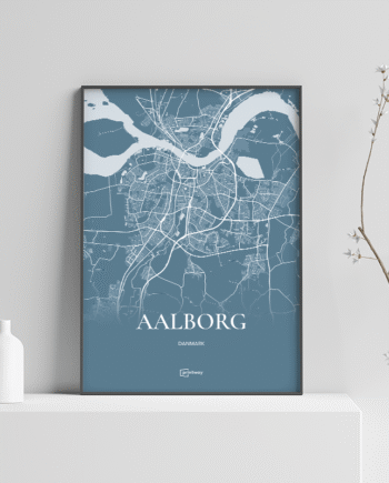 Aalborg Plakaten Fuldt Kort Havblå 70 100 Cm  B1