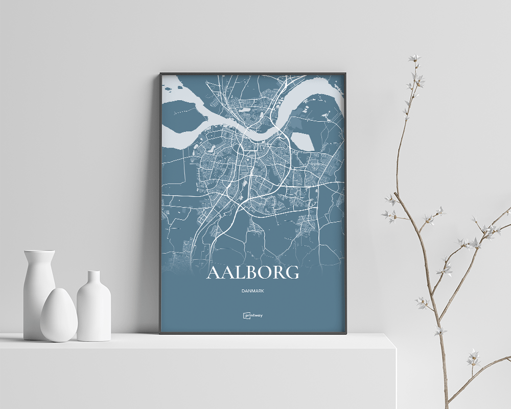 Aalborg Plakaten Fuldt Kort Havblå 70 100 Cm  B1