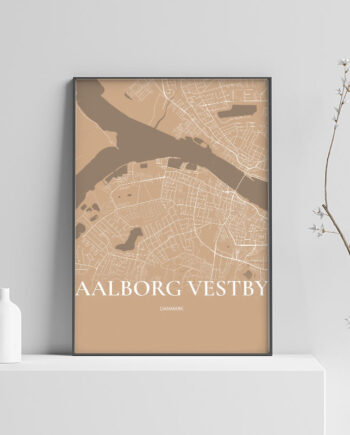 Aalborg Vestby Plakaten Fuldt Kort Guld 70 100 Cm  B1