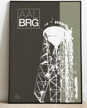 Aalborg-plakat Med Aalborg Tårnet  Tofarvet  21   29    A4  Kr  199 -