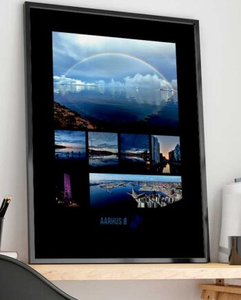 Aarhus  -byplakat Regnbue Sort 21   29    A4  Kr  199 -