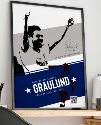 Agf-plakat Striker Peter Graulund 21   29    A4  Kr  199 -