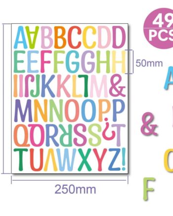 Alfabet Wallsticker Med Farverige Bogstaver  Store Bogstaver    Til