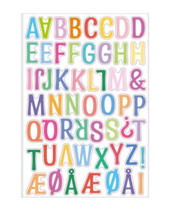 Alfabet Wallsticker Med Farverige Bogstaver  Store Bogstaver    Til
