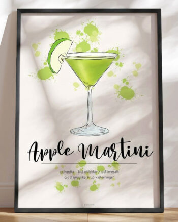 Apple Martini Opskrift Plakat